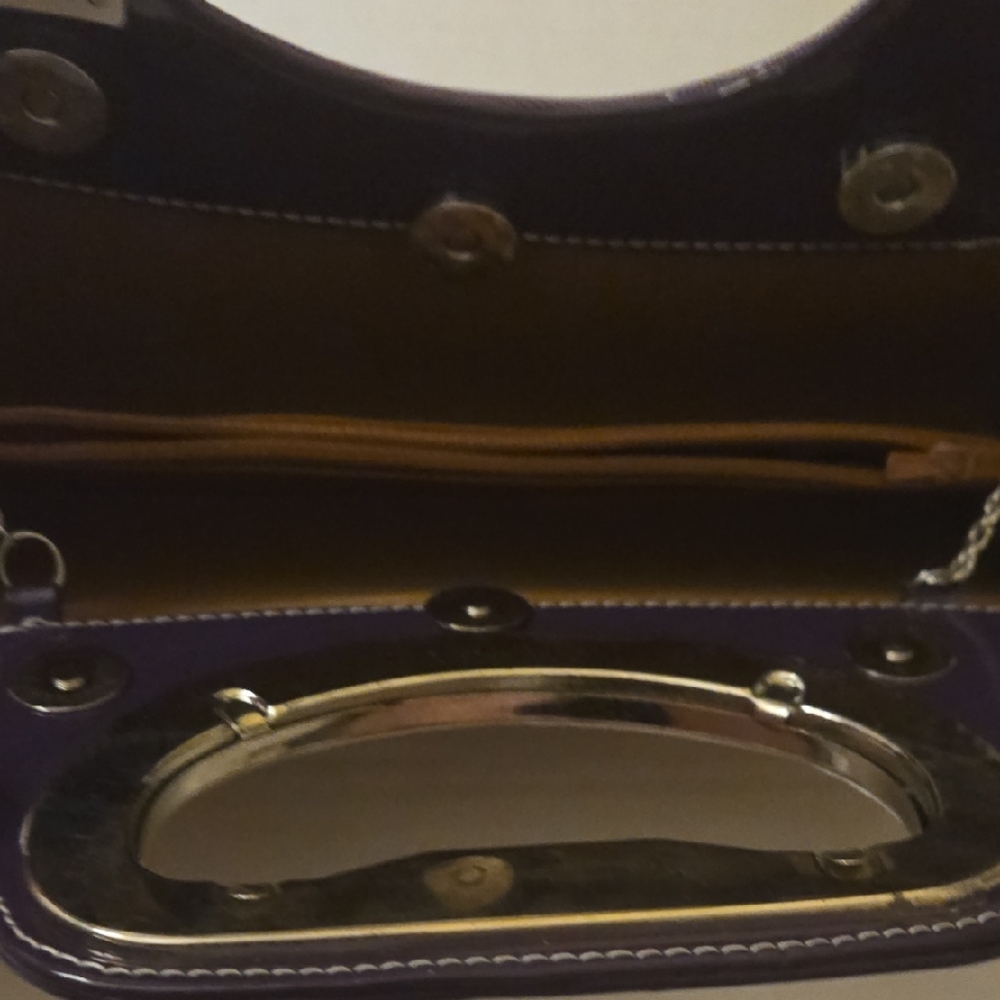 Chic Brown Clutch with Gold Handle - Picture 7 of 11